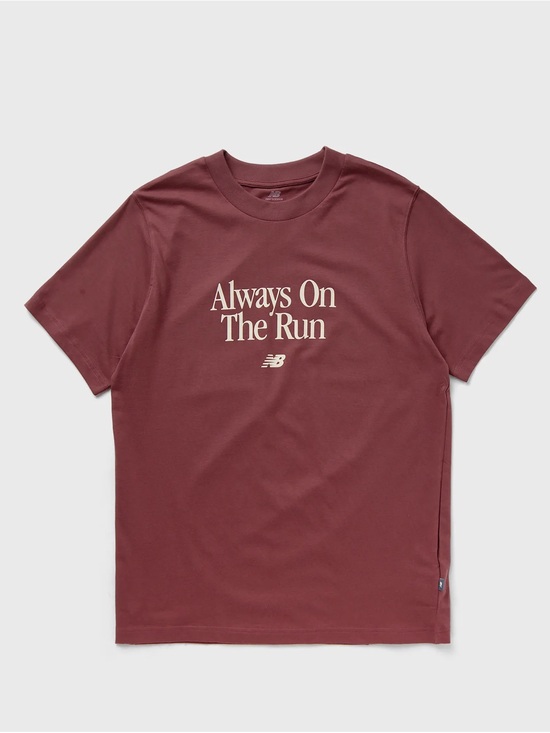 New Balance Other - New Balance Men’s Burgundy Cream Sports Essential Run Slogan Short Sleeve Tee